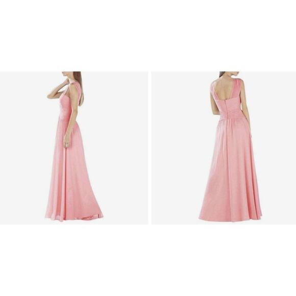 BCBGMaxazria Astella Gown Full Length Maxi Dress Light Shell Pink Size 10 NWT - Picture 2 of 8